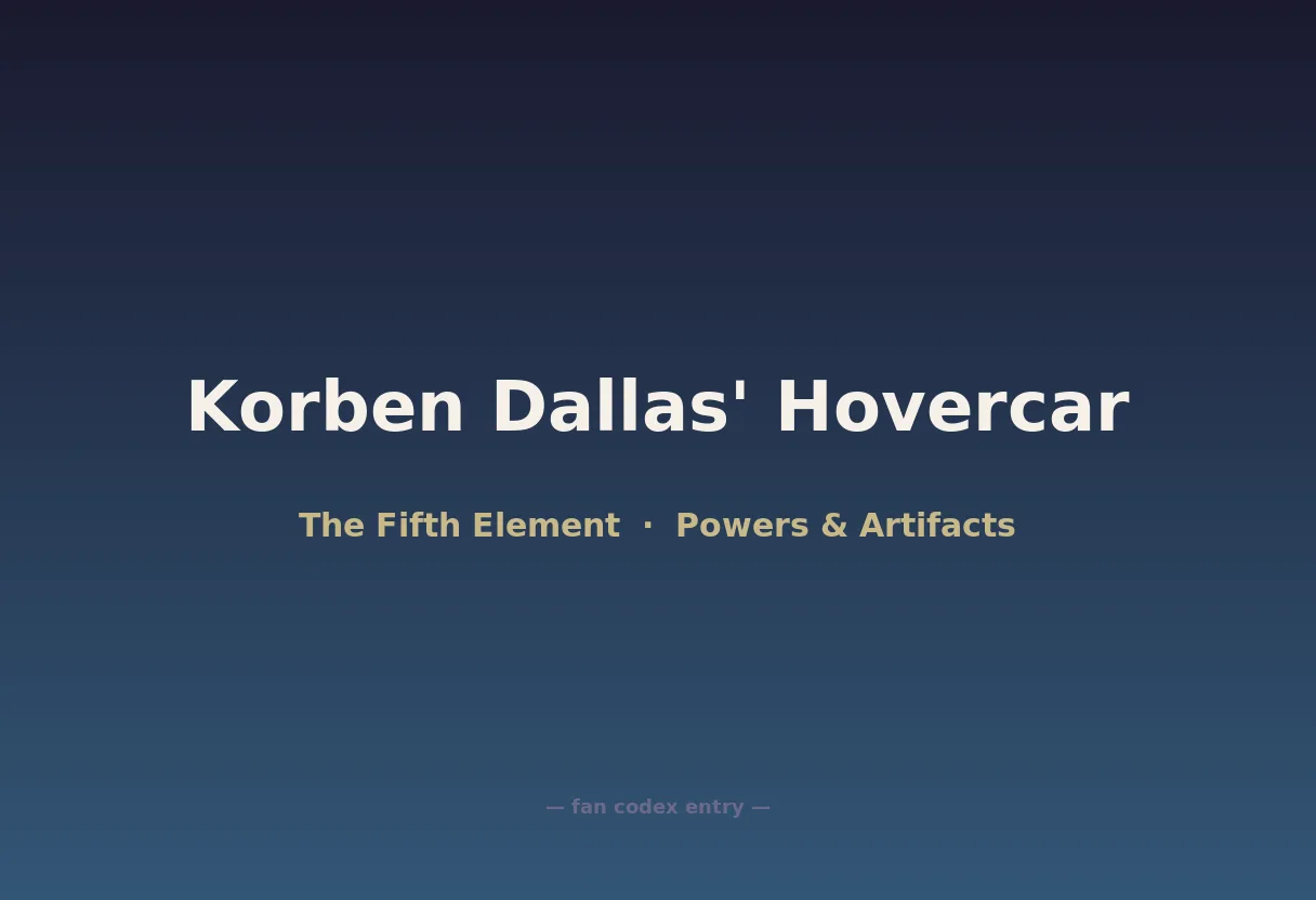 Korben Dallas' Hovercar